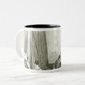 Napoleon I das Studio von David besichtigend Zweifarbige Tasse (Vorderseite Links)