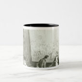 Napoleon I das Studio von David besichtigend Zweifarbige Tasse (Mittel)