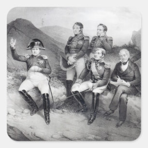 Napoleon I Dictating Memoiren an Emmanuel Las Quadratischer Aufkleber