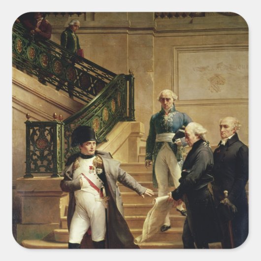 Napoleon I im Palais Royal Quadratischer Aufkleber (Vorderseite)