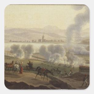 Napoleon I. in Wagram 1809 Quadratischer Aufkleber