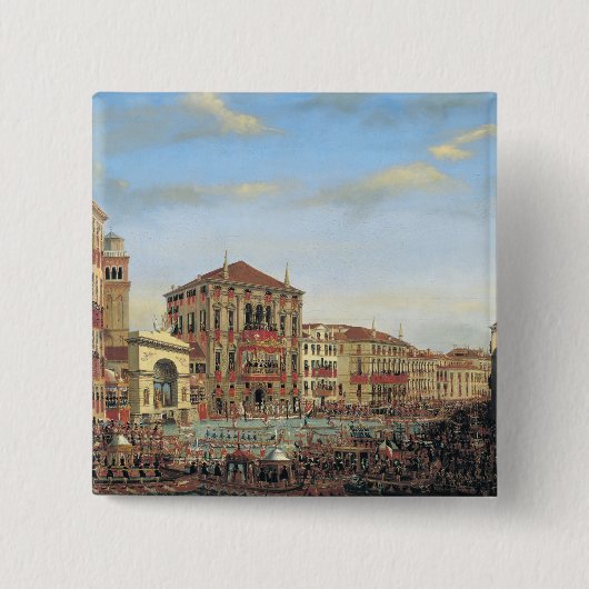 Napoleon I vorsitzend einem Regatta in Venedig Button (Vorderseite)