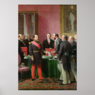 Napoleon III überreicht die Verordnung Poster