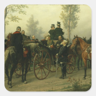 Napoleon III und Bismarck Quadratischer Aufkleber