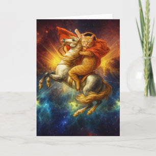 Napoleon Katze reitet auf einem Pferd durch die Ga Karte