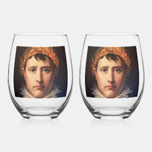 Napoleon lorbeerkranz gekrönter Held Weinglas Ohne Stiel