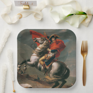 Napoleon mit Pferd, Schlacht am Sankt Bernhardpass Pappteller