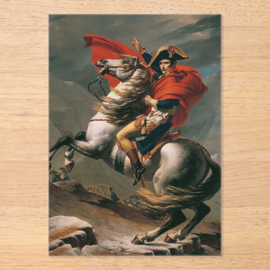 Napoleon mit Pferd, Schlacht am St. Bernard-Pass Acryleinladungen (Vorderseite)