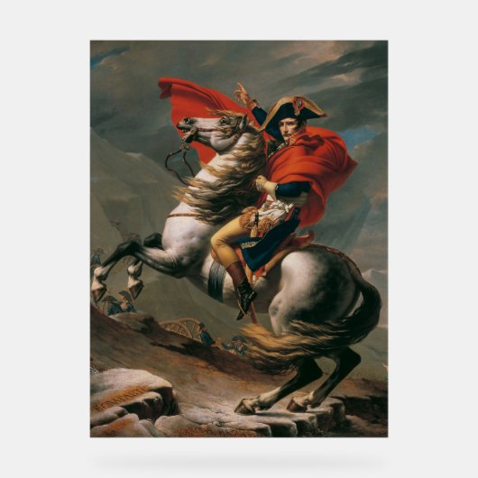 Napoleon mit Pferd, Schlacht am St. Bernard-Pass Acrylschild (Vorderseite)