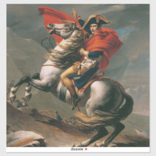 Napoleon mit Pferd, Schlacht am St. Bernard-Pass Aufkleber