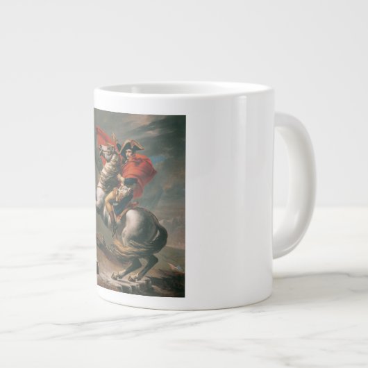 Napoleon mit Pferd, Schlacht am St. Bernard-Pass Jumbo-Tasse (Vorderseite Rechts)