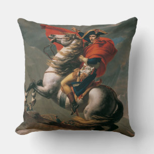 Napoleon mit Pferd, Schlacht am St. Bernard-Pass Kissen