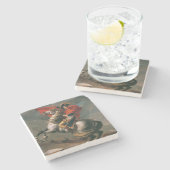 Napoleon mit Pferd, Schlacht am St. Bernard-Pass Steinuntersetzer (Seitenansicht)