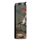 Napoleon mit Pferd, Schlacht am St. Bernard-Pass Thermosbecher (Nach links gedreht)