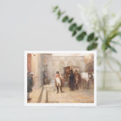 Napoleon nach Waterloo (Öl auf Leinwand) Postkarte (Stehend Vorderseite)