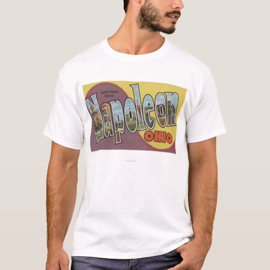 Napoleon, Ohio - große Buchstabe-Szenen T-Shirt (Vorderseite)