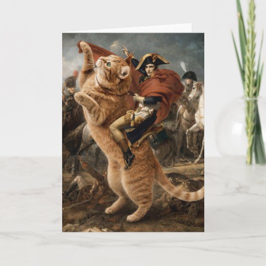 Napoleon reitet riesige Kampkatze Karte (Vorderseite)