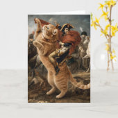 Napoleon reitet riesige Kampkatze Karte (Gelbe Blume)