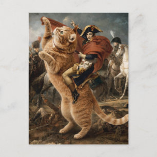 Napoleon reitet riesige Kampkatze Postkarte