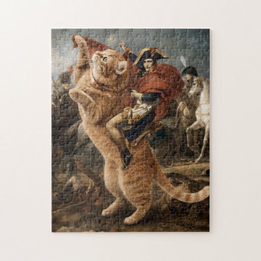 Napoleon reitet riesige Kampkatze                  Puzzle (Vertikal)