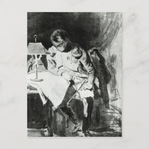 Napoleon studierte seine Karten anhand von Lampenl