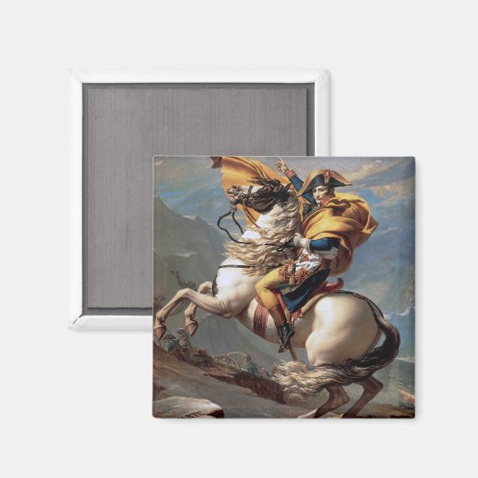 Napoleon über die Alpen, Jacques-Louis David Magnet (Vorderseite/Rückseite)