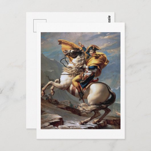 Napoleon über die Alpen, Jacques-Louis David Postkarte (Vorne/Hinten)