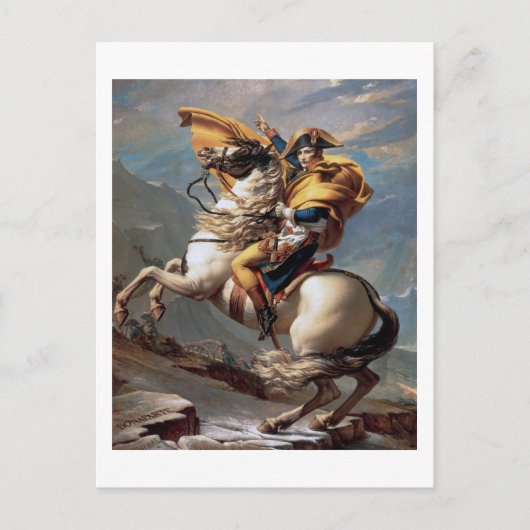Napoleon über die Alpen, Jacques-Louis David Postkarte (Vorderseite)