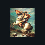 Napoleon über die Alpen von Jacques-Louis David Leinwanddruck<br><div class="desc">Napoleon überquert die Alpen AKA Napoleon am Saint-Bernard-Pass AKA Bonaparte durch die Alpen von Jacques-Louis David zeigt eine idealistische Version von Napoleon,  der seine Truppen durch den Großen St. Bernard-Pass führt.</div>