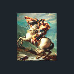 Napoleon über die Alpen von Jacques-Louis David Leinwanddruck<br><div class="desc">Napoleon überquert die Alpen AKA Napoleon am Saint-Bernard-Pass AKA Bonaparte durch die Alpen von Jacques-Louis David zeigt eine idealistische Version von Napoleon,  der seine Truppen durch den Großen St. Bernard-Pass führt.</div>