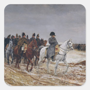 Napoleon über die Kampagne 1814, 1864 Quadratischer Aufkleber