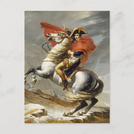 Napoleon überquert die Alpen von Jacques Louis Dav Postkarte (Vorderseite)