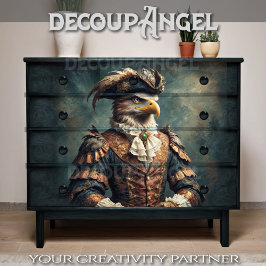 Napoleonischer Adler in Uniform - Decoupage- Seidenpapier