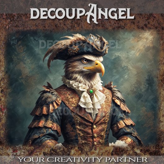 Napoleonischer Adler in Uniform - Decoupage- Seidenpapier