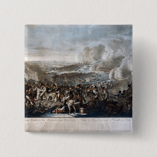 Napoleons Flug vom Kampf von Waterloo Button (Vorderseite)