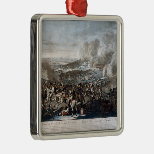 Napoleons Flug vom Kampf von Waterloo Silbernes Ornament (Rechts)