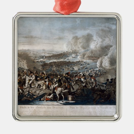 Napoleons Flug vom Kampf von Waterloo Silbernes Ornament (Vorne)