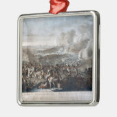 Napoleons Flug vom Kampf von Waterloo Silbernes Ornament (Links)