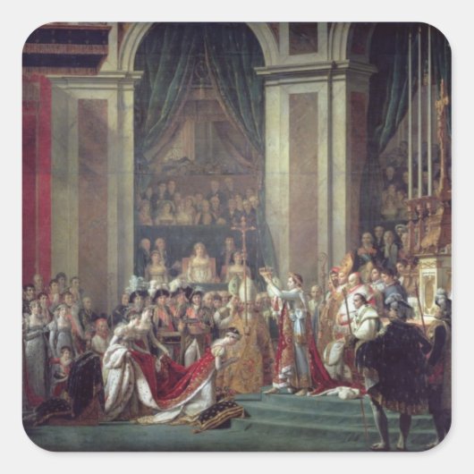 Napoleons Konsecration und Josephine Quadratischer Aufkleber (Vorderseite)