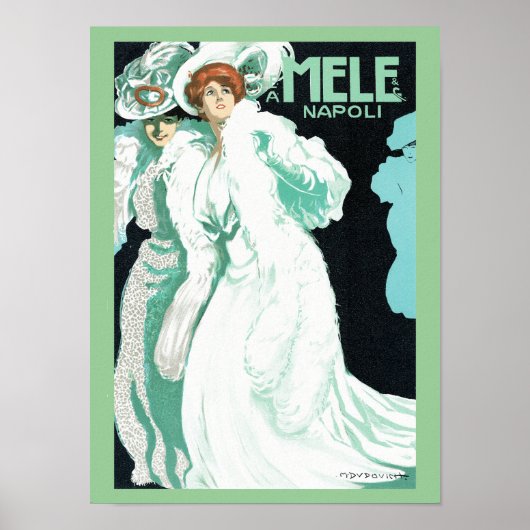 Napoli, E. & A. Mele & Ci. Vintage Jugendstil Poster (Vorne)