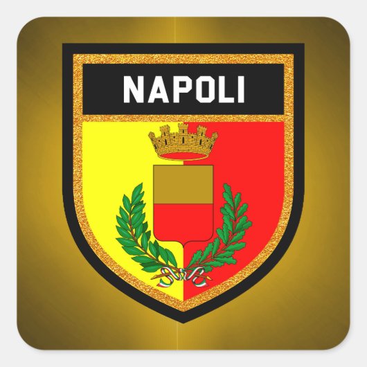 Napoli-Flagge Quadratischer Aufkleber (Vorderseite)