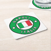 Napoli Italia Rechteckiger Pappuntersetzer (angewinkelt)