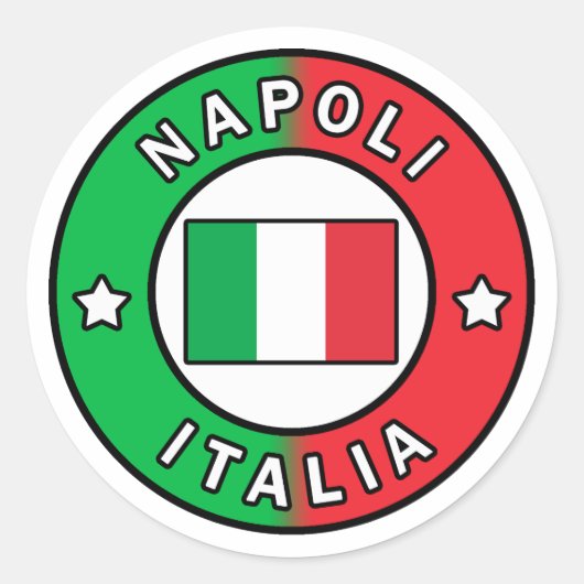 Napoli Italia Runder Aufkleber (Vorderseite)