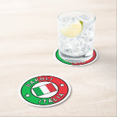 Napoli Italia Runder Pappuntersetzer (Vor Ort)
