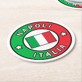 Napoli Italia Runder Pappuntersetzer (Angewinkelt)
