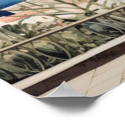 Napoli Serenity: Kunstdrucke digitaler Wasserfarbe Poster (Ecke)