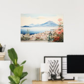Napoli Serenity: Kunstdrucke digitaler Wasserfarbe Poster (Heimbüro)