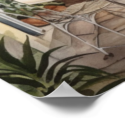 Napoli Serenity: Kunstdrucke digitaler Wasserfarbe Poster (Ecke)