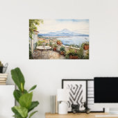 Napoli Serenity: Kunstdrucke digitaler Wasserfarbe Poster (Heimbüro)