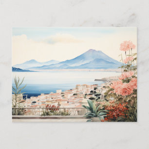 Napoli Serenity: Kunstdrucke digitaler Wasserfarbe Postkarte